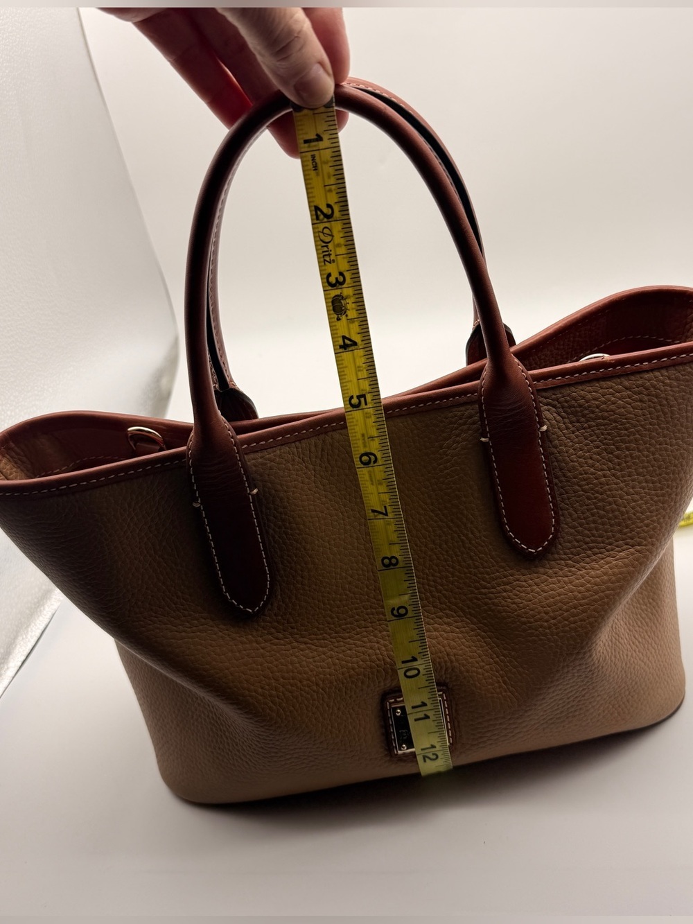 Dooney & Bourke Pebble Leather Brielle Satchel Tote Bag Caramel Brown NWOT - Picture 14 of 15